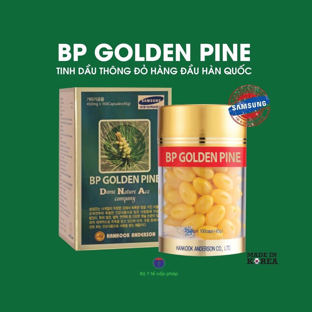 Chính Hãng Viên uống Tinh Dầu Thông Đỏ BP GOLDEN PINE nhập khẩu Hàn Quốc
