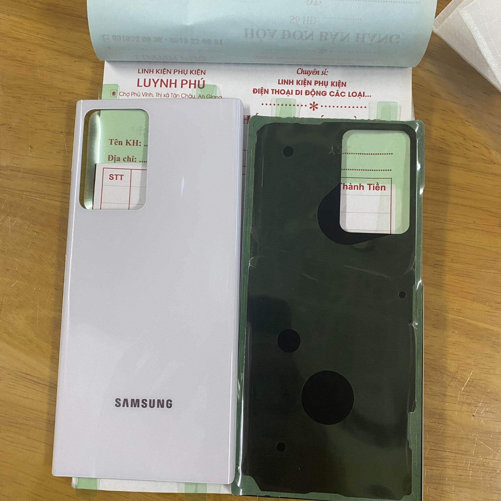 Nắp lưng samsung note 20 ultra bao test(lưng kính)