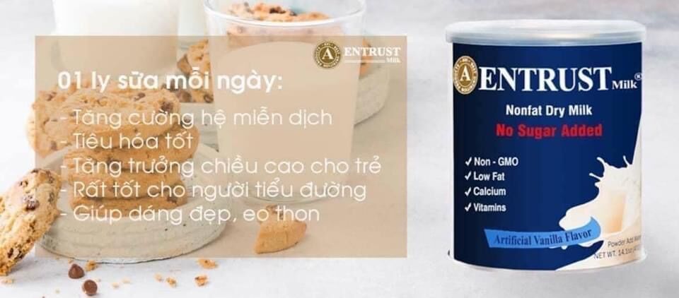 Sữa Entrust Mỹ - Sữa Bột Không Đường