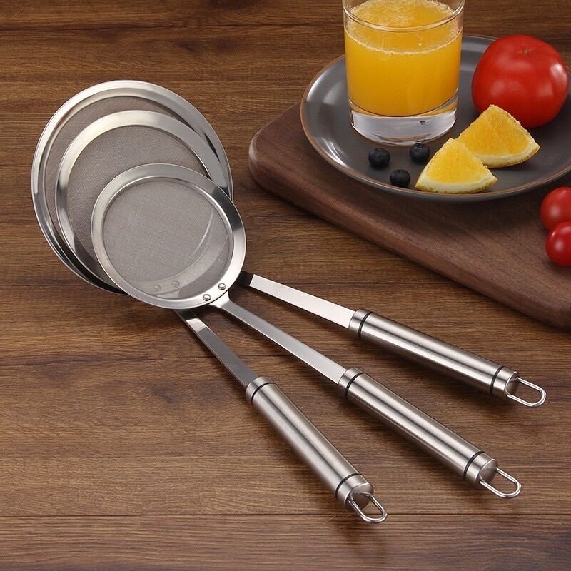 Dụng cụ vớt lọc dầu,vớt bọt inox 304 hàng dầy cao cấp cỡ trung