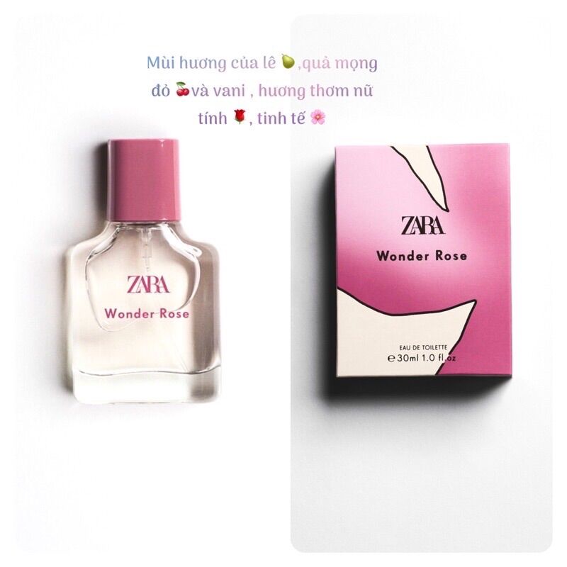 Nước hoa nữ zara Wonder rose