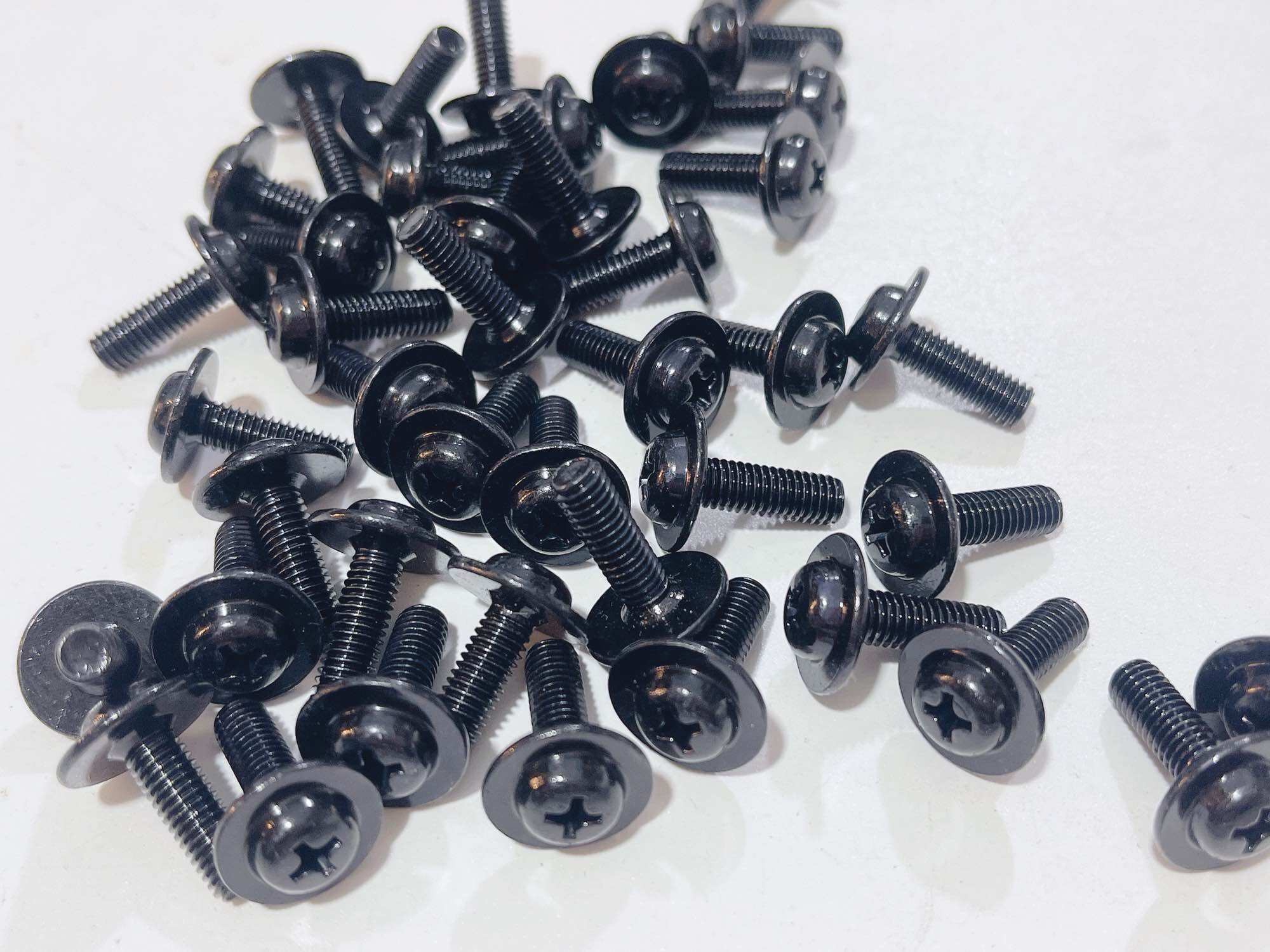 Ốc bulong gắn bợ cổ Wave nhỏ 5li15 màu đen đầu vít 3ke, ốc yếm bợ cổ Wave anpha