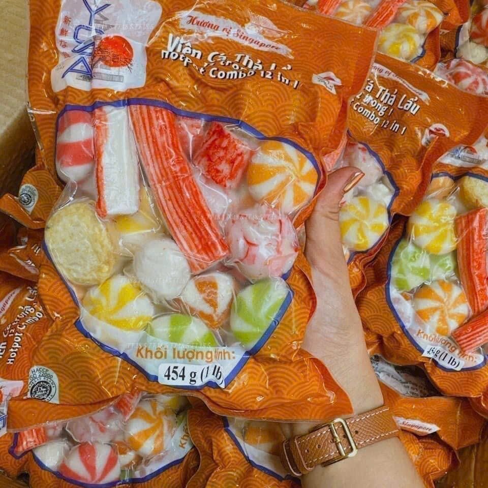 Viên thả lẩu thập cẩm Singapore,khay 454g
