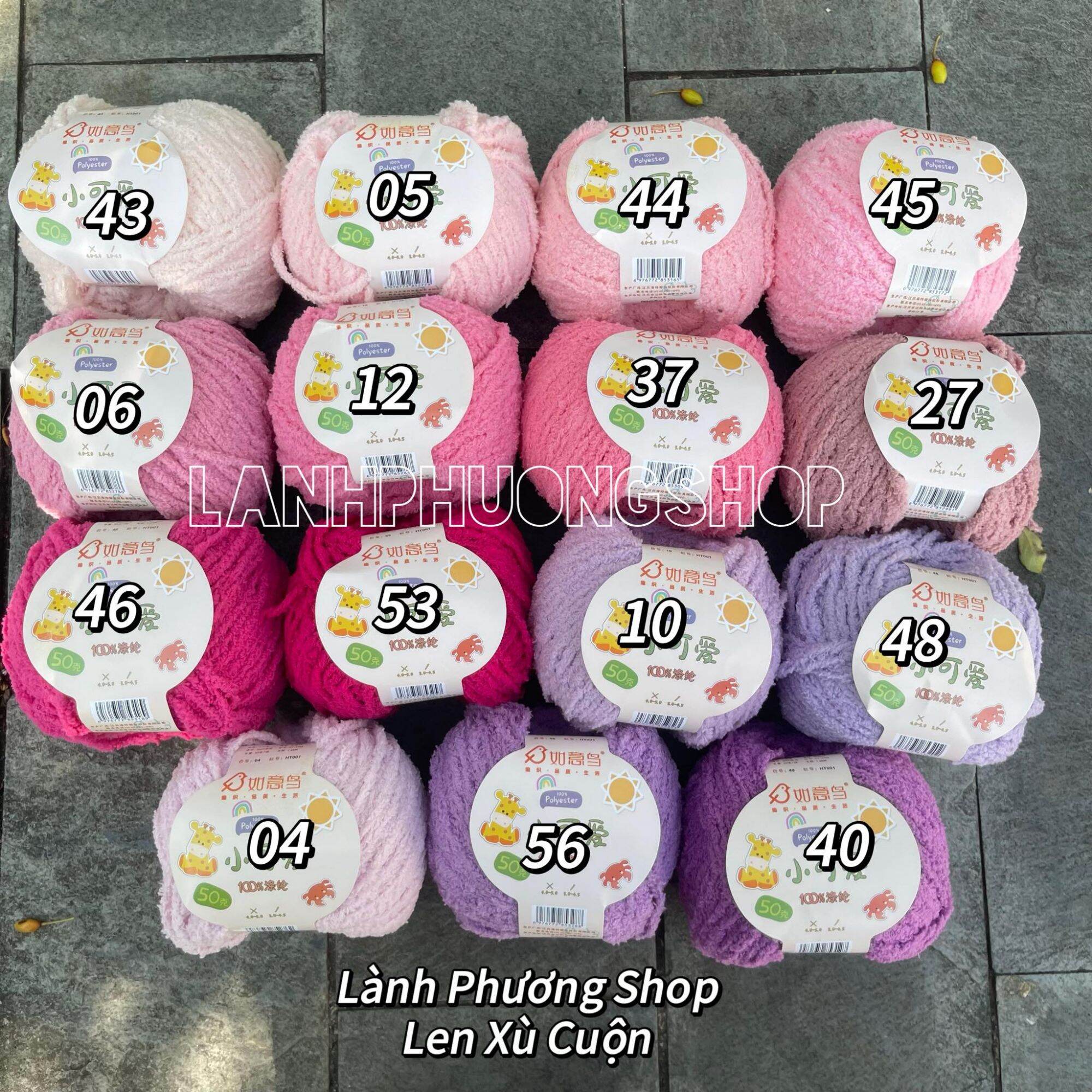 Len Bông Xù Xiaoke Như ý Sợi 3mm Cuộn 50gr
