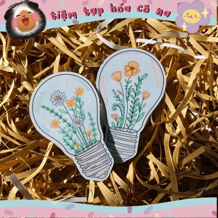 - Bộ sticker/ hình dán Bóng đèn hoa - tiemtaphoacona