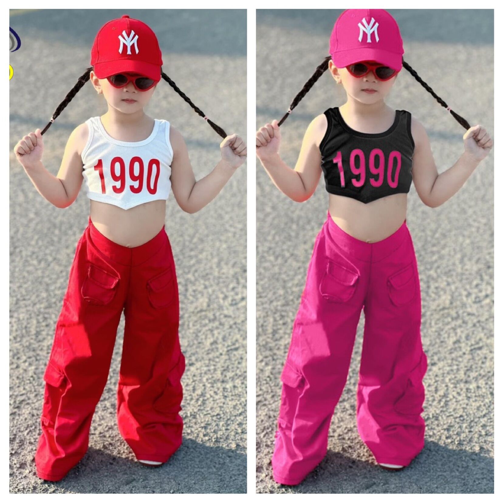 Sét hiphop áo croptop quần túi hộp cực ngầu cho bé