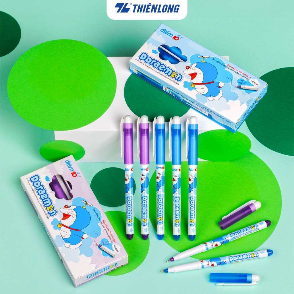 Hộp 10 cây bút lông kim fl-04/do mực tím