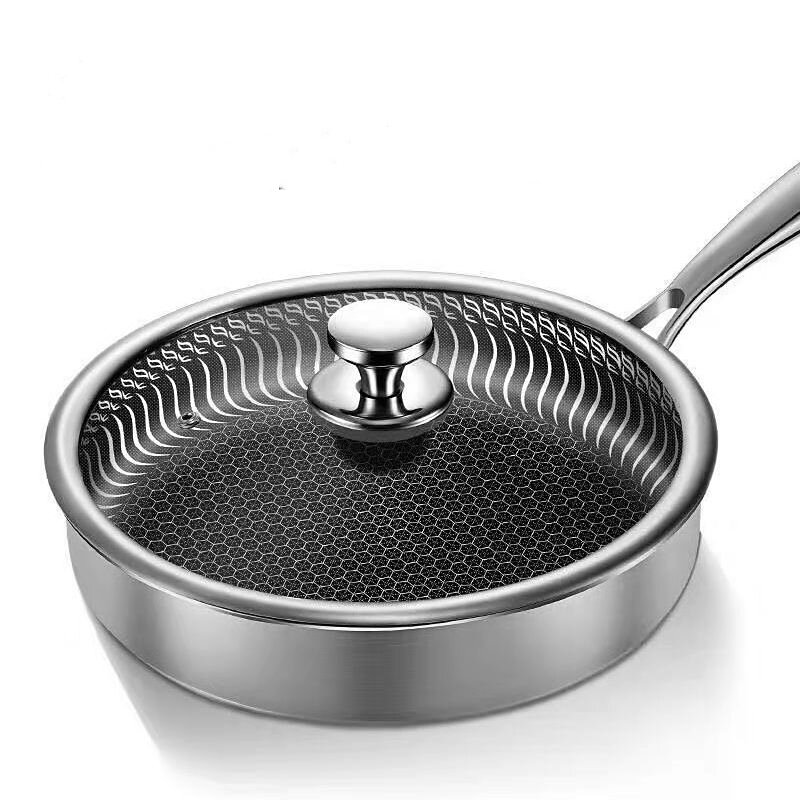 Chảo Chống Dính ,Vân tổ Ông 30Cm(CÓ NẮP ĐẬY) Chảo Inox 304 7 Lớp , Lòng Chảo Sâu, Siêu chống dính, Chống chầy Xước Tuyệt Đối , Hàng quảng Châu Loại 1 Cao Cấp