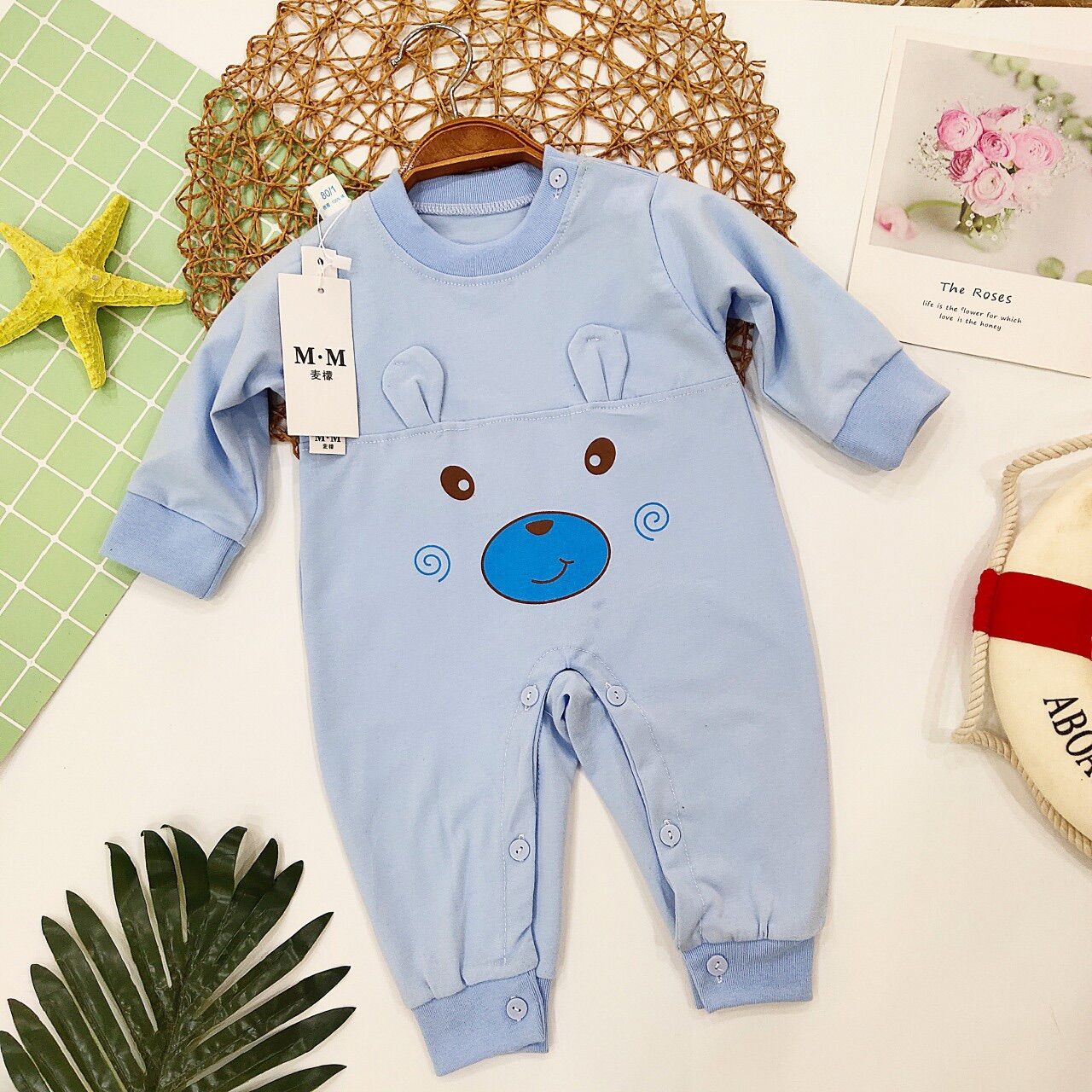 Body cotton hình thu đông cho bé 2-8kg