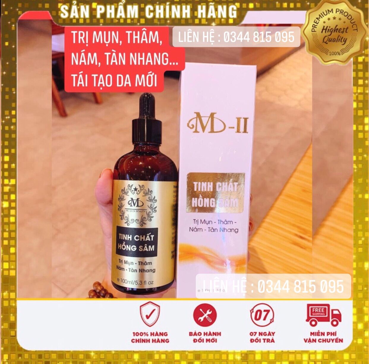 [HCM][Freeship]🌸 TINH CHẤT TÁI TẠO DA HỒNG SÂM 🌸