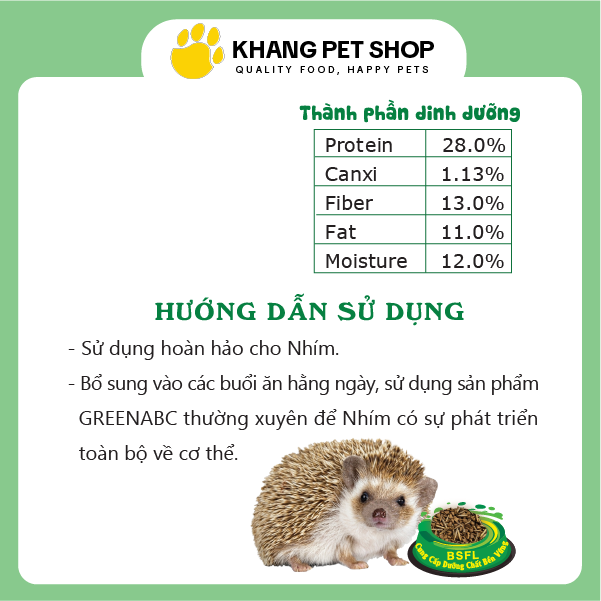 Thức ăn NHÍM KIỂNG- Hedgehog