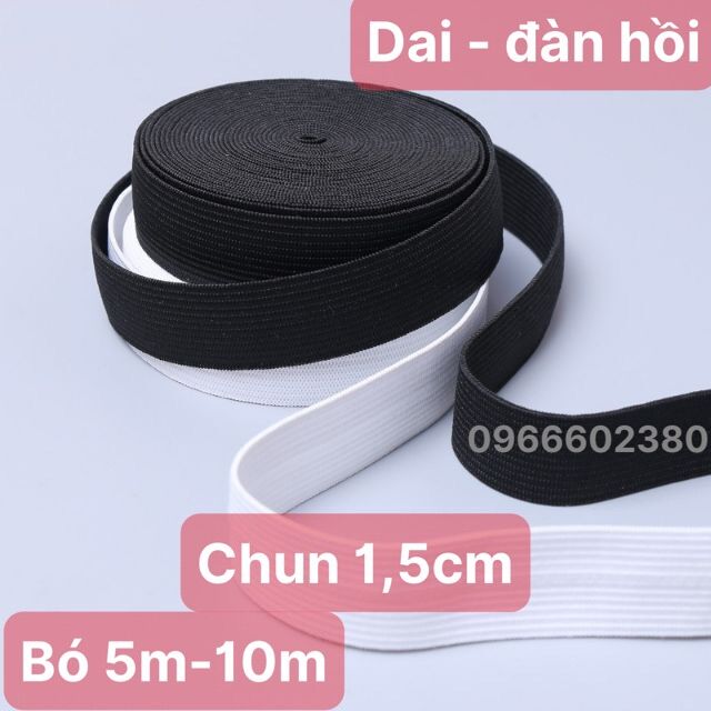 Chun đen - trắng bản 1,5cm ứng dụng trong may mặc