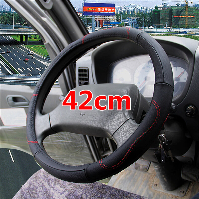 Bọc vô lăng xe tải xe tải xe tải da thật 40 42 45 45 50cm bọc vô lăng thông dụng xe khách xe buýt bốn mùa