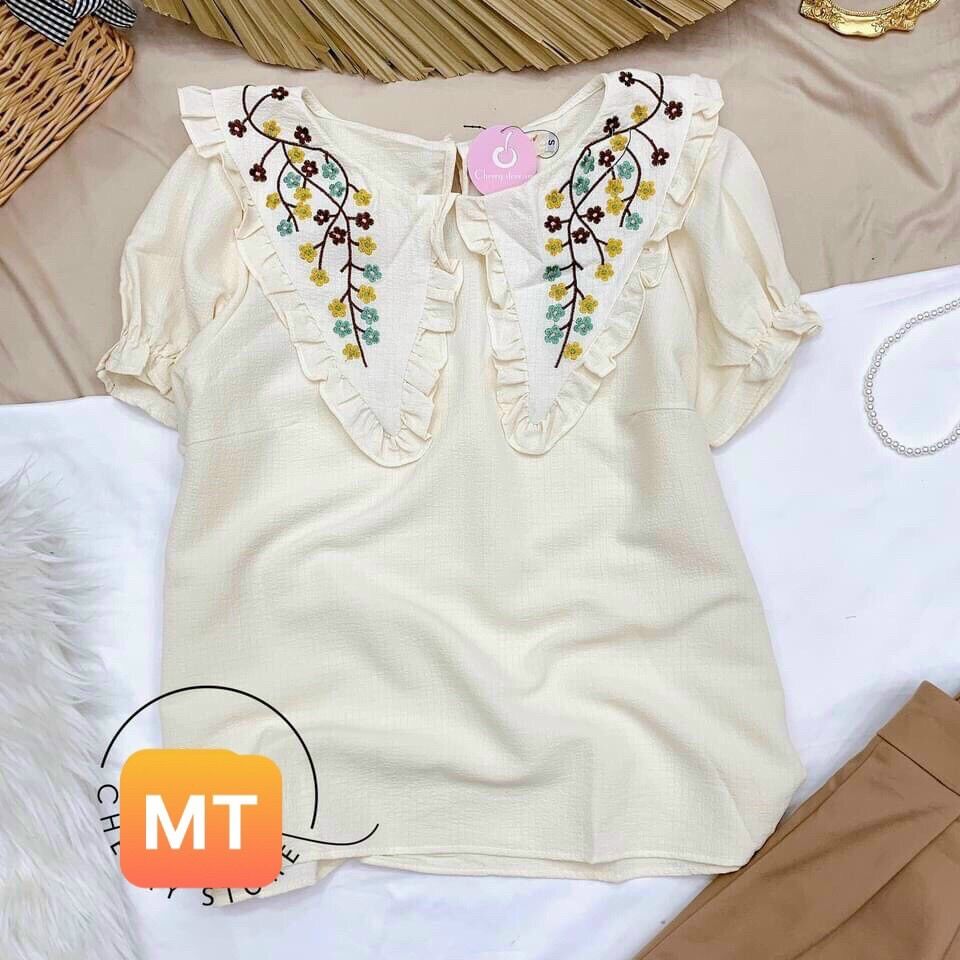 Set Áo Thêu Hoa Kèm Quần Sort QC Cao Cấp