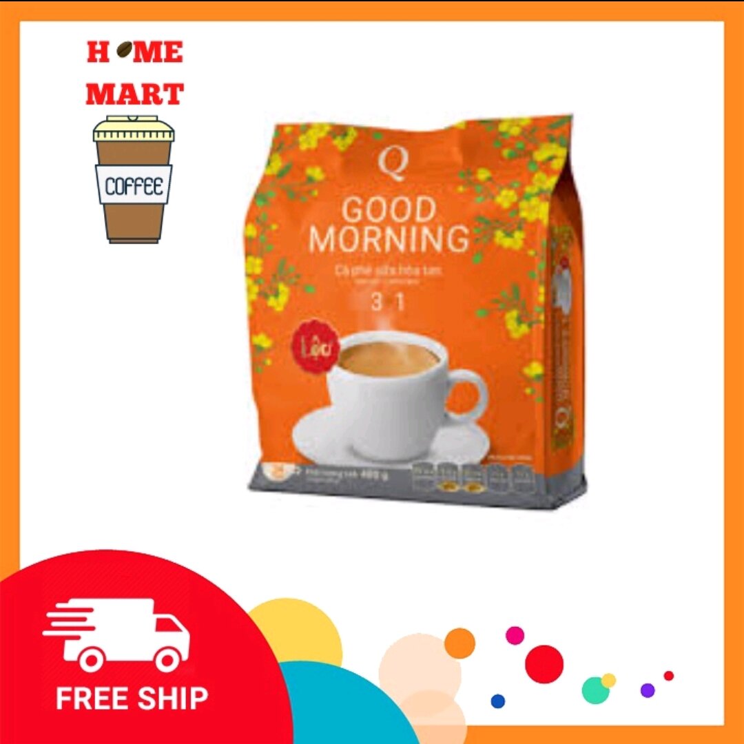 Cà phê trần quang 3 in 1, cà phê good moring 480 gram