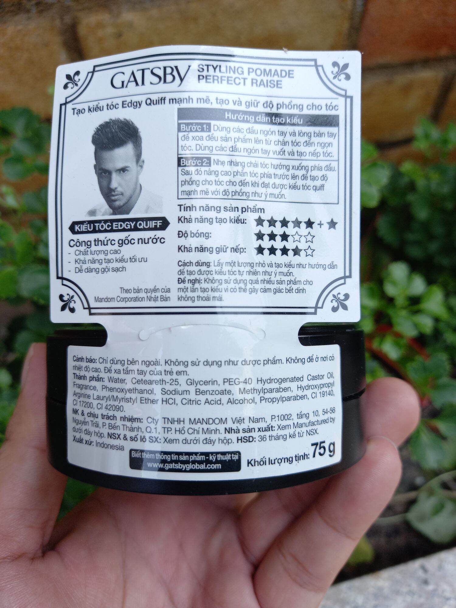 Wax vuốt tóc Gatsby Styling Pomade 75g