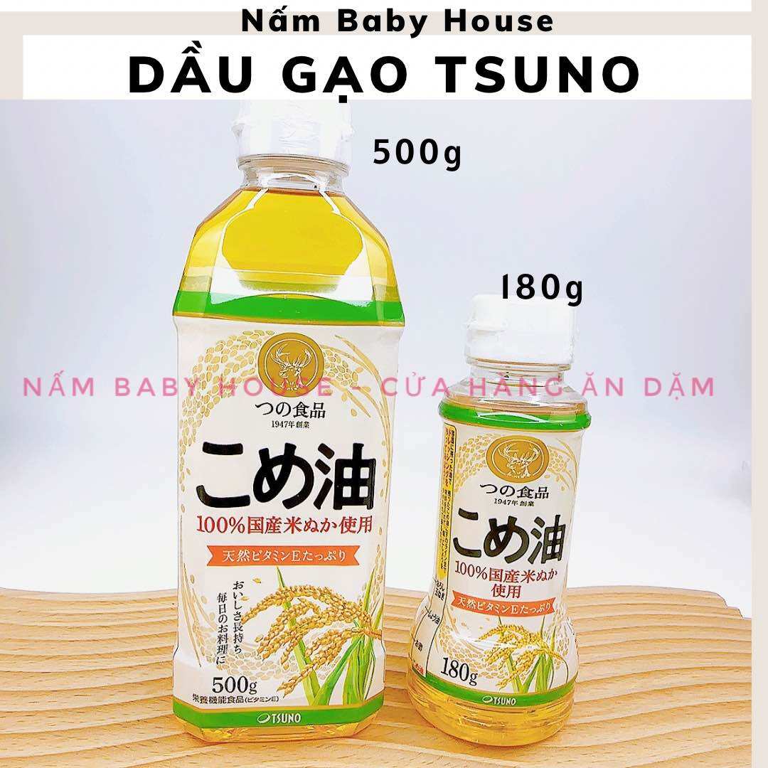 Date 2025 dầu gạo tsuno nhật bản cho bé ăn dặm 180g và 500g - dầu chiên xào