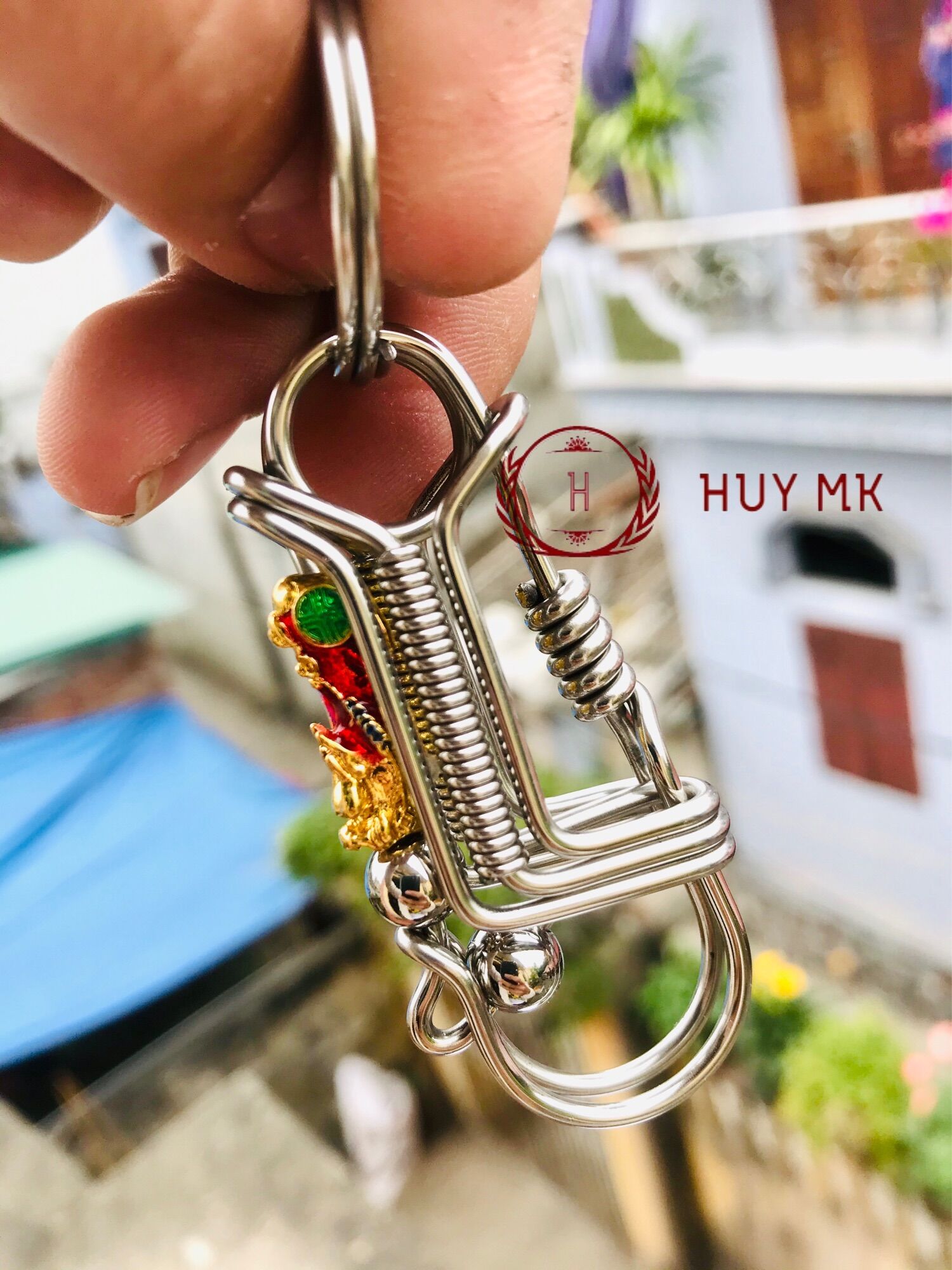 móc khóa thủ công tỳ hưu đỏ