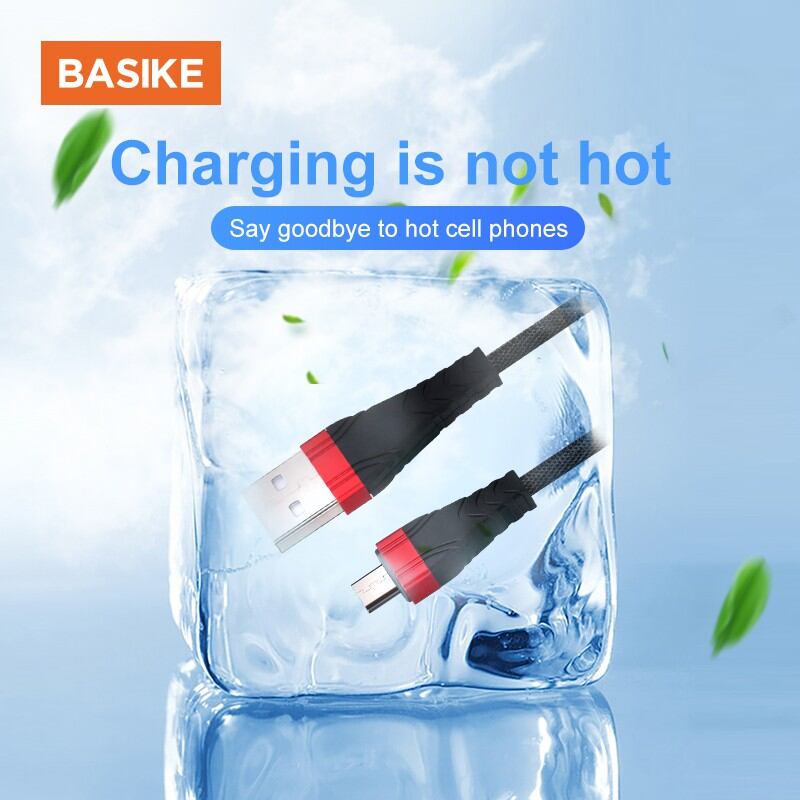 Cáp sạc nhanh BASIKE CH052 2.1A bện nylon chất lượng cao chân Micro-USB cho Android
