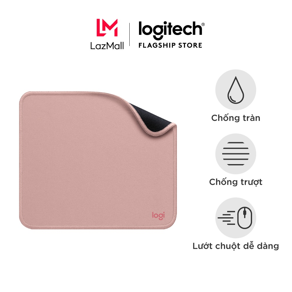 Lót chuột Logitech Mouse Pad - Đế cao su chống trượt lướt dễ dàng bề mặt chống đổ tràn bền bỉ nhỏ gọ
