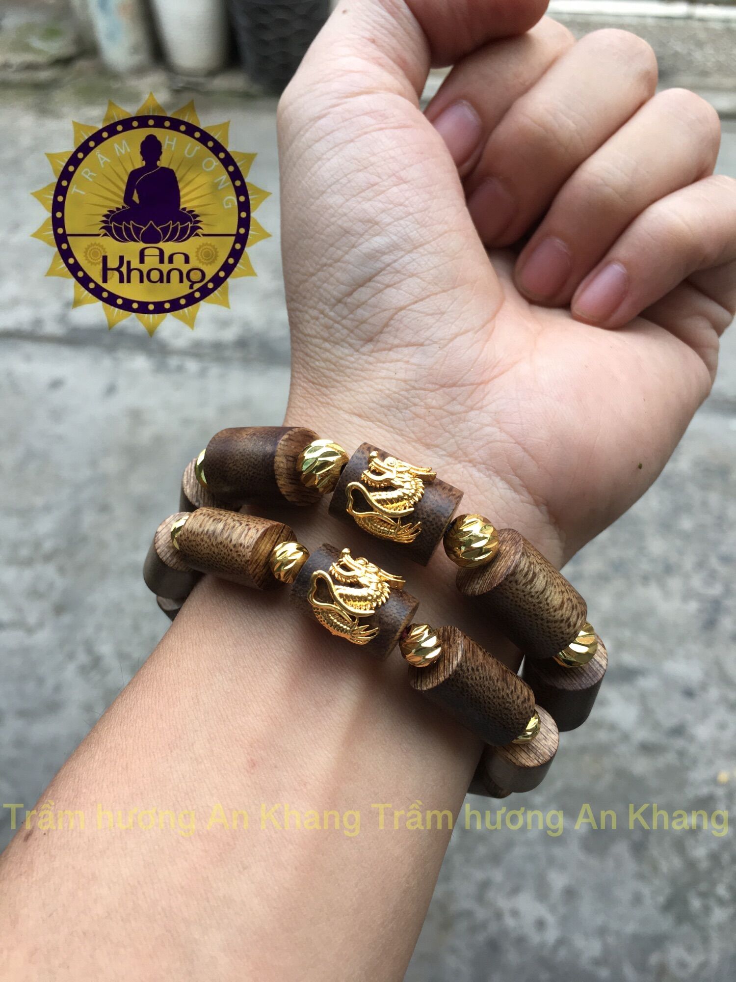 Vòng tay trầm tốc mix rồng