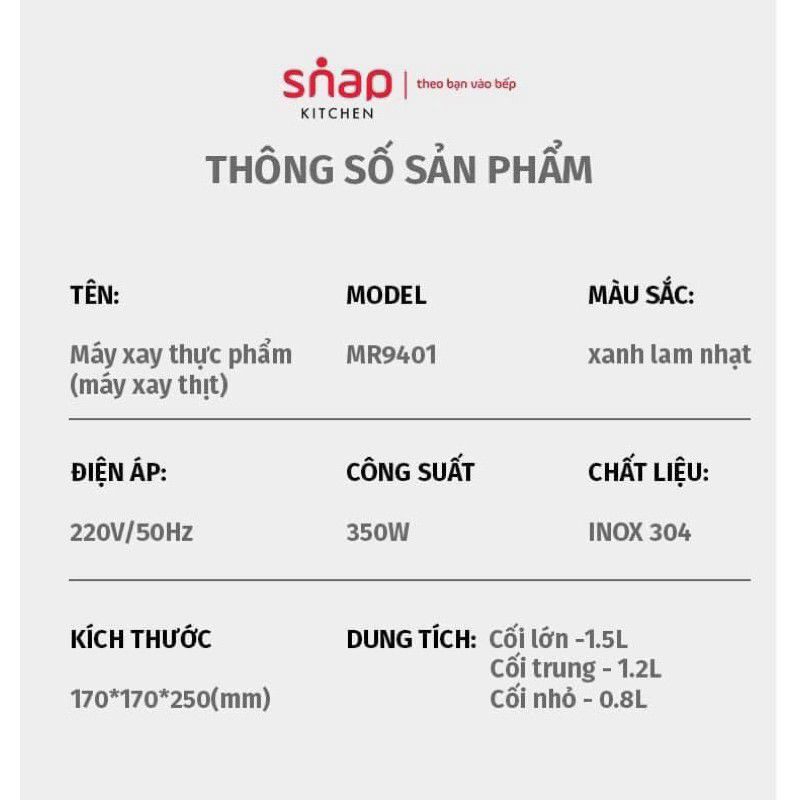 Xay thịt morphy Richards 3 cối inox MR4901[BẢO HÀNH 12 THÁNG]