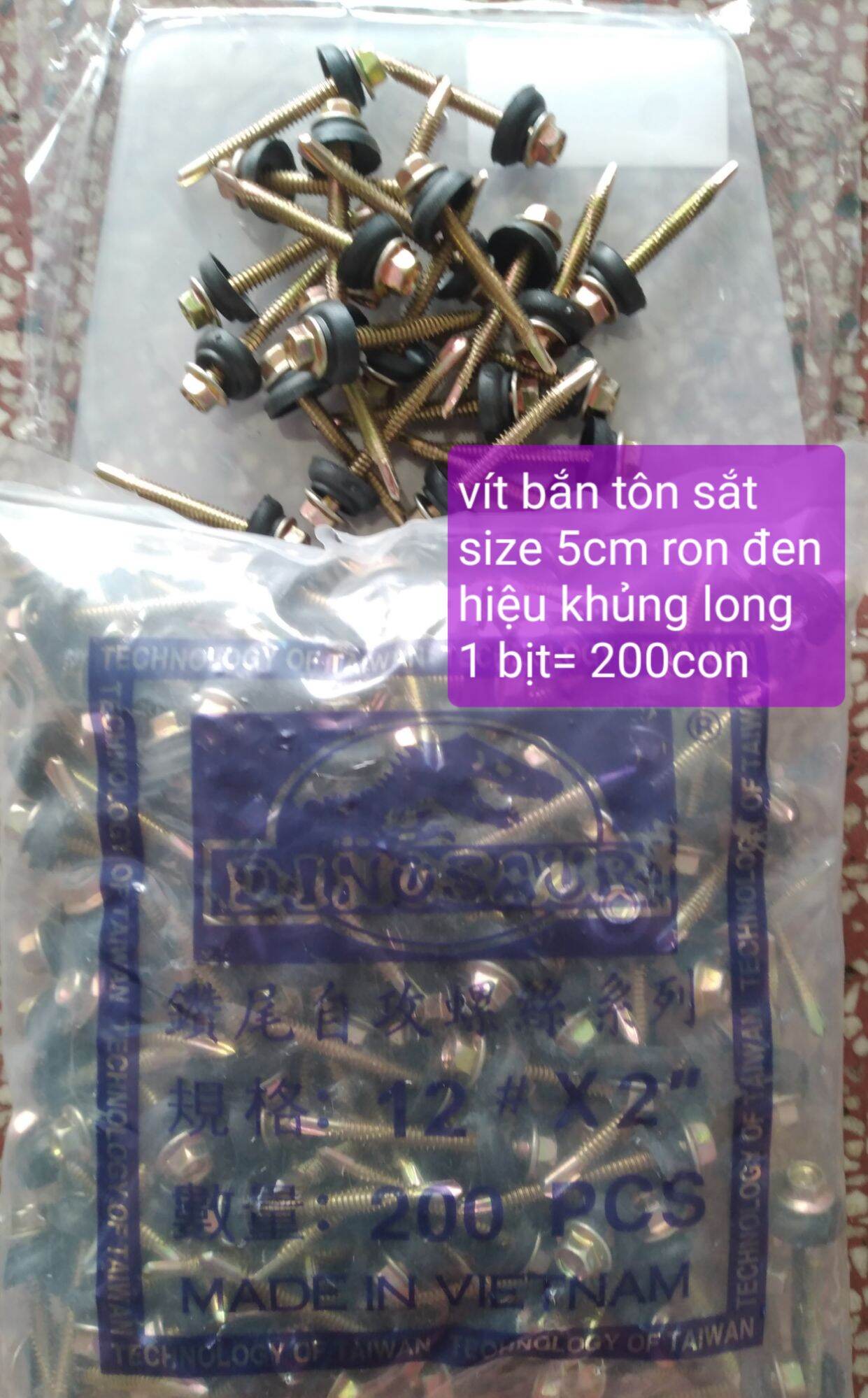 vít bắn tôn sắt và gỗ size 5cm hiệu khủng long