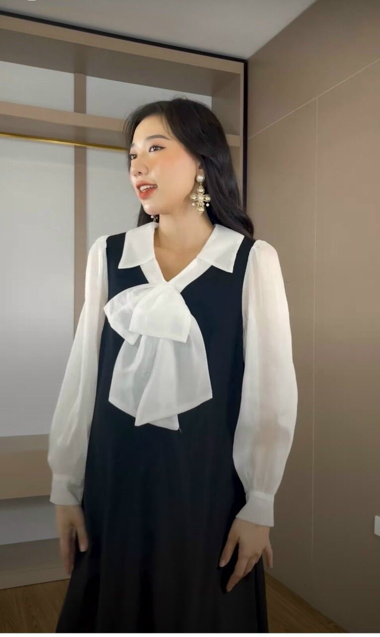 Đầm bầu dài tay công sở thời trang