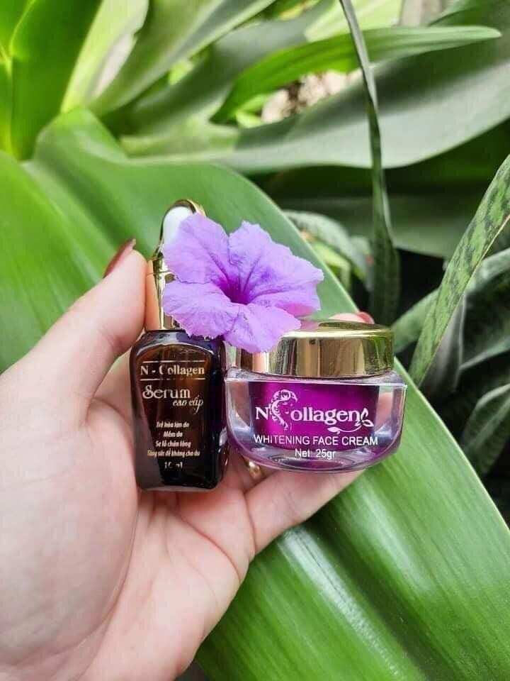 Combo kem face tím & serum