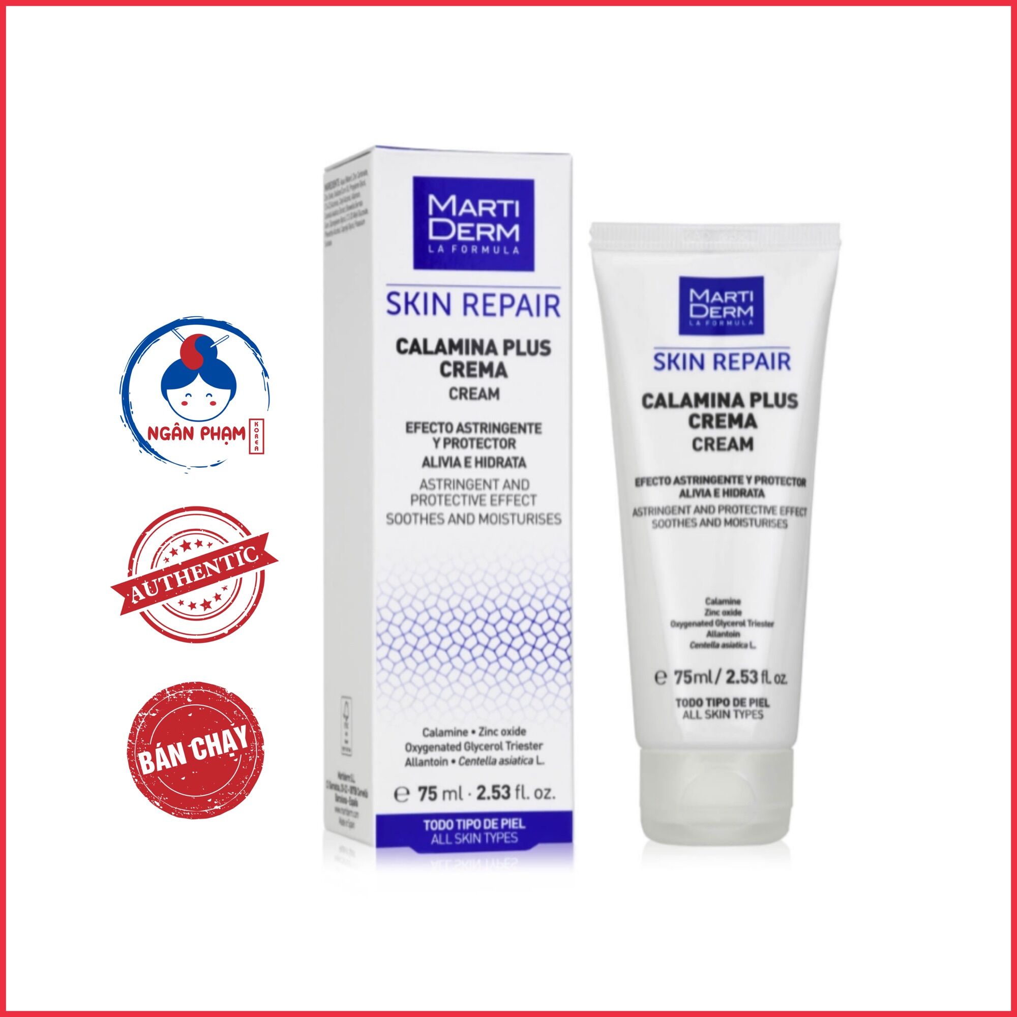 [ Bill Tây Ban Nha] Kem Dưỡng Martiderm calamine Plus 75ml