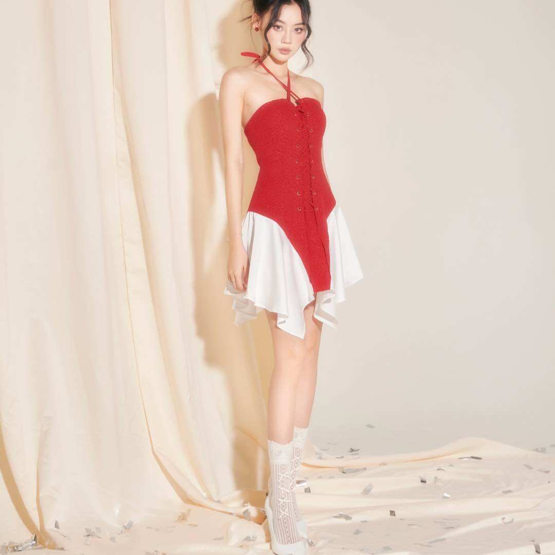 Đầm ngắn cúp ngực dây chéo INTO.EIGHT thiết kế (Noelle Dress)