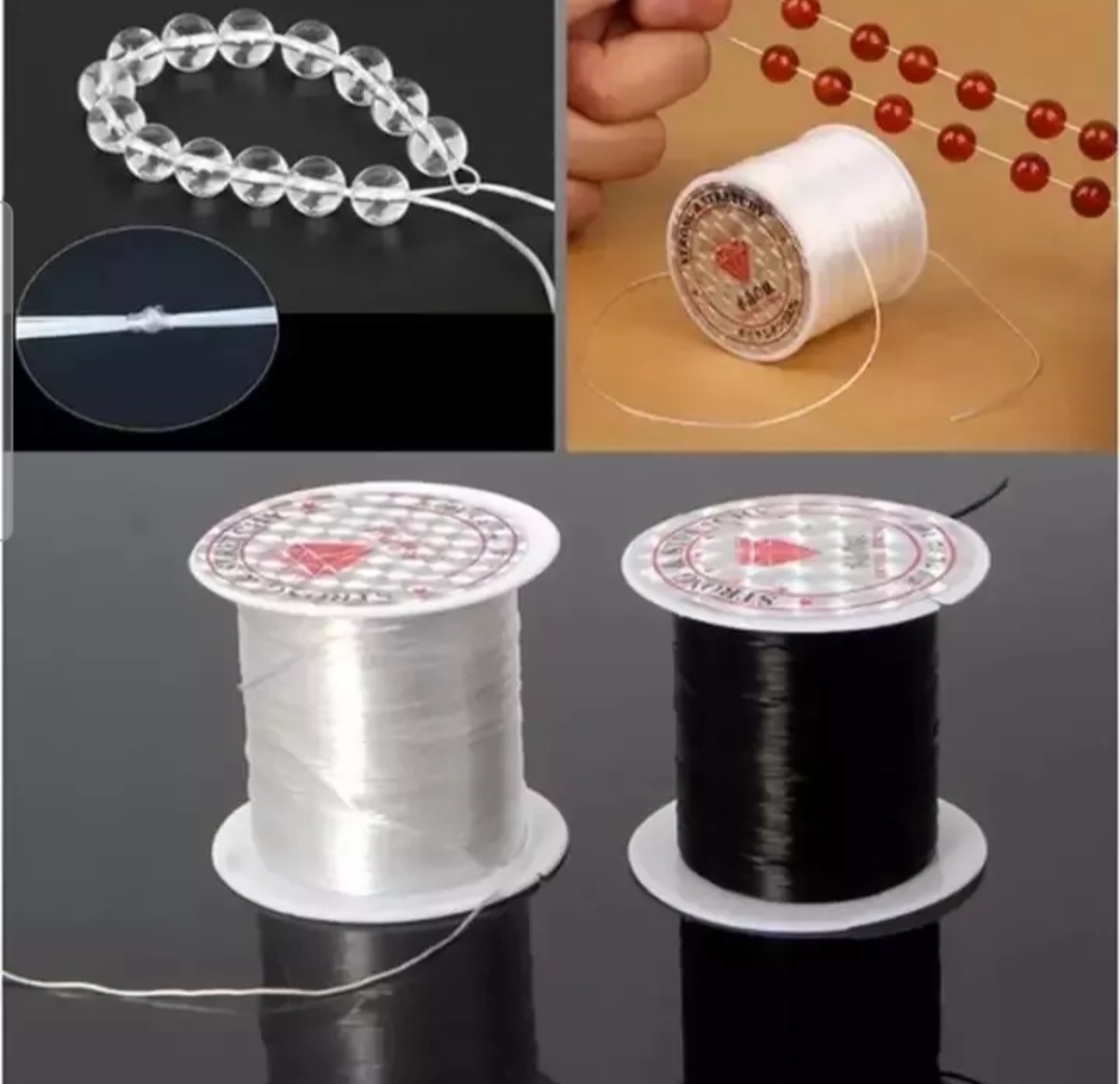 Rẻ - Dây chỉ thun xỏ chuỗi hạt đá gỗ phong thủy - 1 cuộn dài 10M
