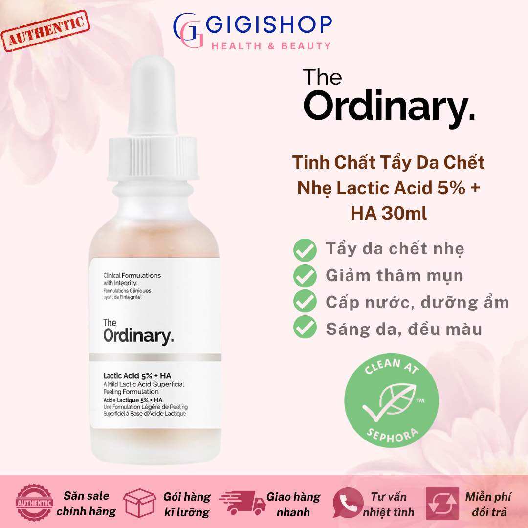 Tinh chất tẩy tế bào chết nhẹ the ordinary lactic acid 5% + ha serum 30ml