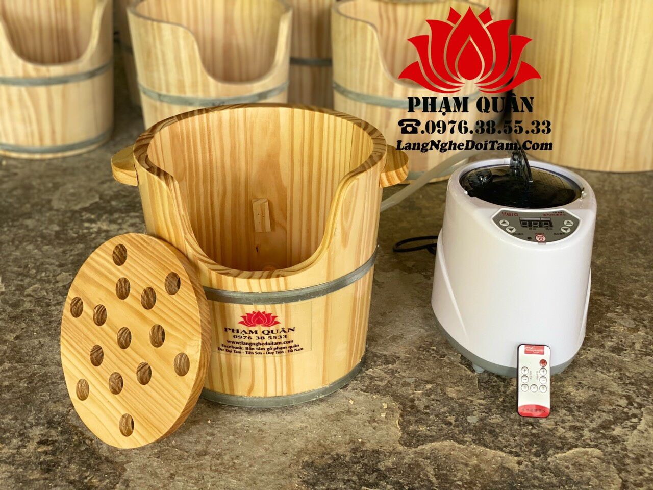 Thùng Gỗ Xông Đầu,Gội Đầu Dưỡng Sinh