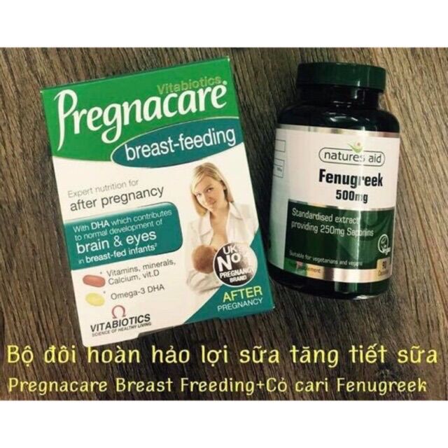 Combo bộ sản phẩm Pregnacare Breast feeding và Fenugreek