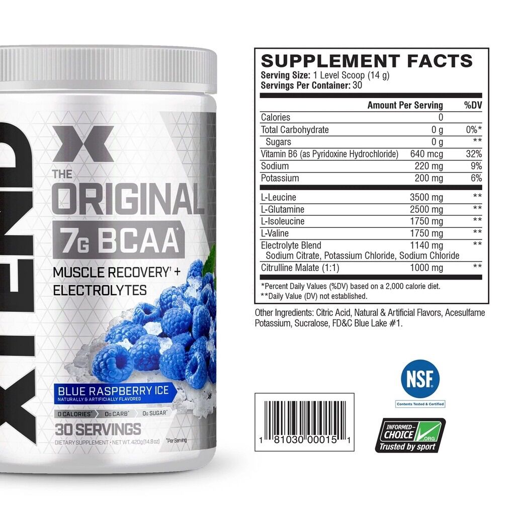 Xtend Bcaa 30 Servings - Supports Muscle Recovery and Development
