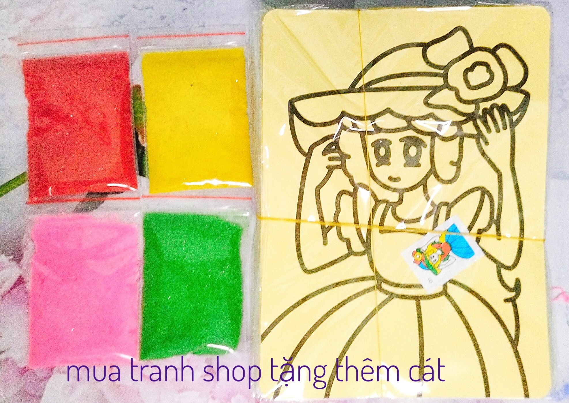 Đồ chơi set 30 Tranh cát khổ A5 nền vàng⚡ GIÁ TỐT⚡ tranh cho bé trai, bé gái giúp bé phát triển khả năng tư duy, rèn tính kiên nhẫn