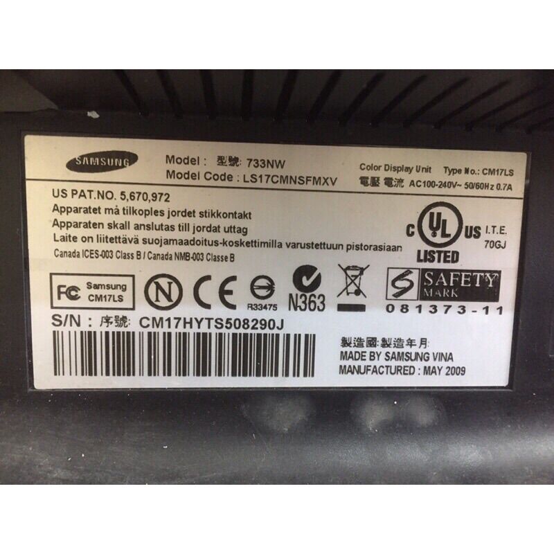 Bo nguồn và tín hiệu màn samsung 773NW