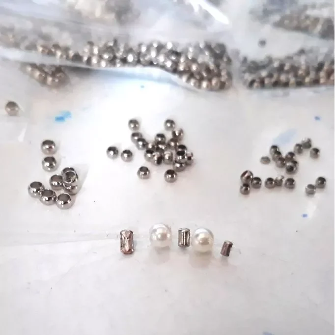 Bịch 10 hạt kẹp che nút thắt dây làm vòng handmade