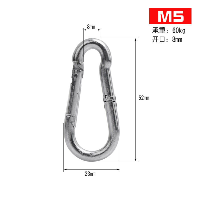 Móc lò xo mạ kẽm m4-m10 móc an toàn móc an toàn móc an toàn móc leo núi móc cài móc khóa dây xích móc treo