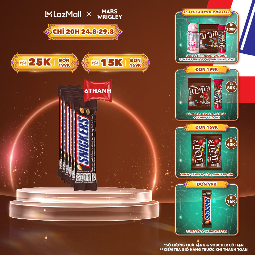 Kẹo Sô Cô La Snickers Đậu Phộng thanh 35g