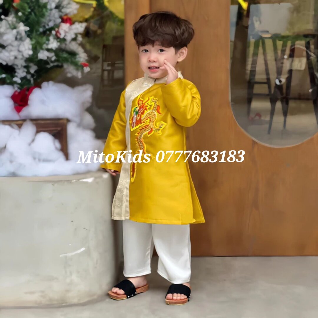 Áo dài rồng bé trai size đại 12-32kg