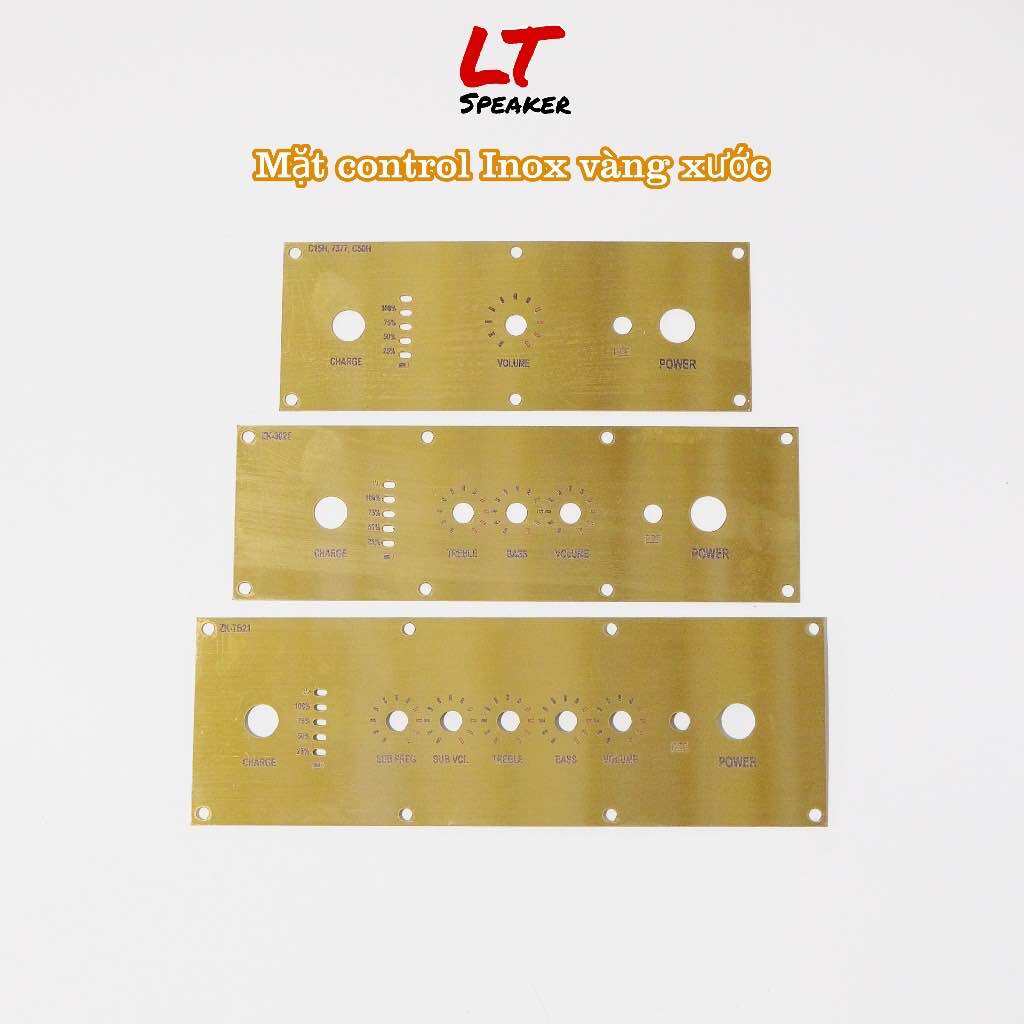 Mặt control INOX vàng xước lắp trong cho mạch Zin và câu chiết áp LT Speaker