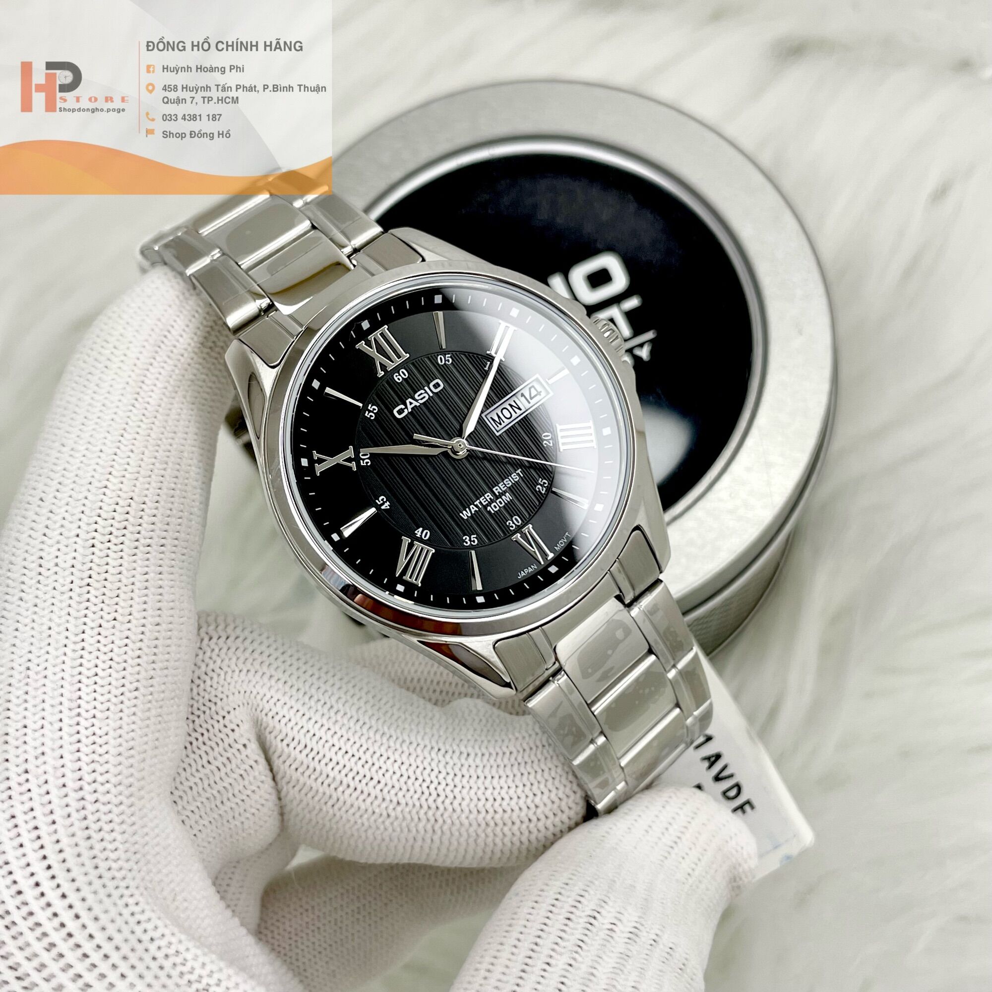 Đồng hồ nam casio mtp-1384d-1avdf mặt đen cuốn hút