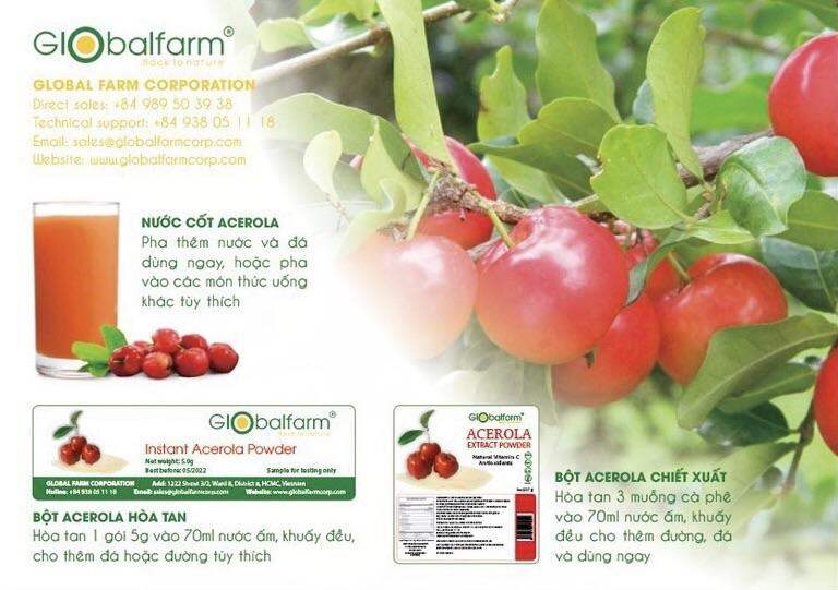 Bột Acerola - Vua của Vitamin C tự nhiên
