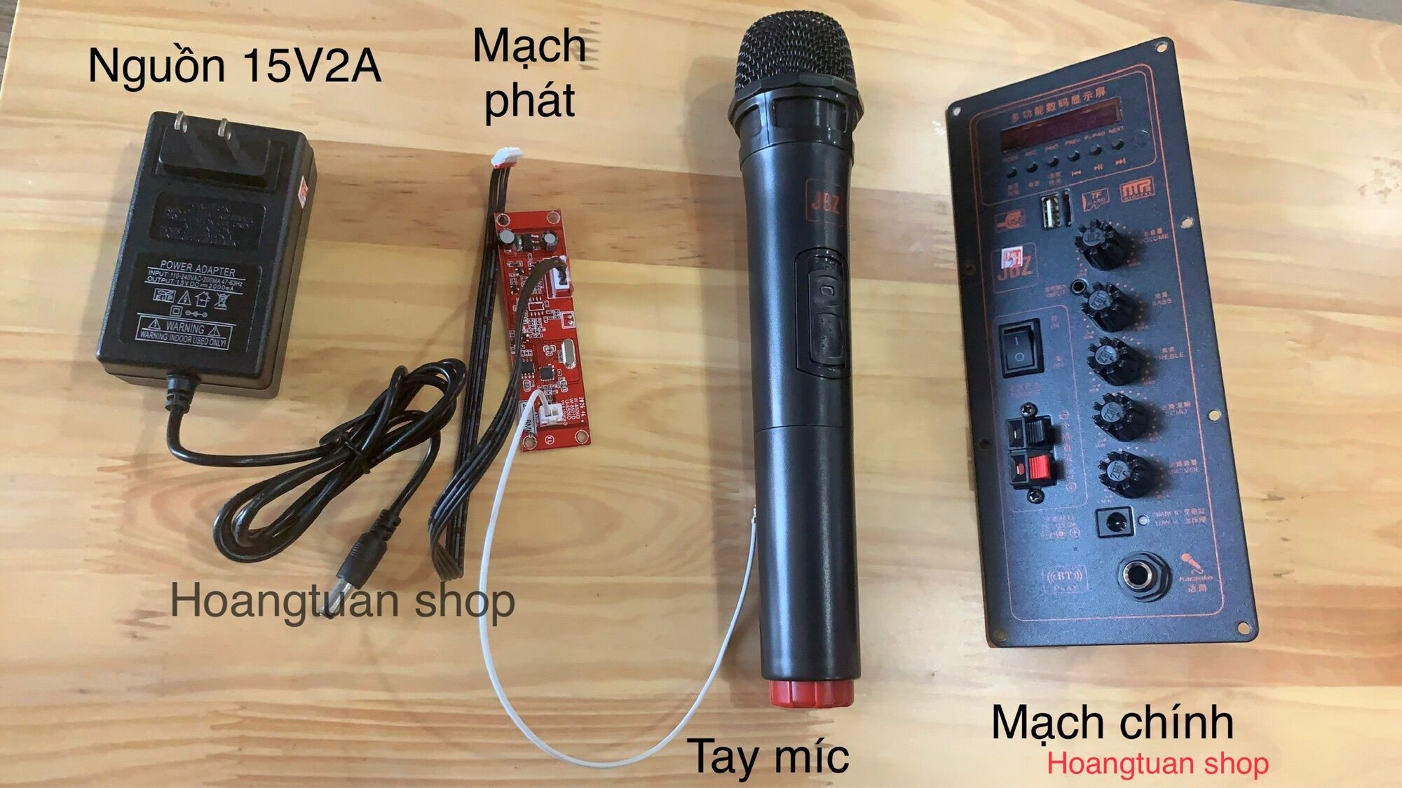 Combo mạch jbz 109 míc nguồn bo míc tay micro 261.8mhz
