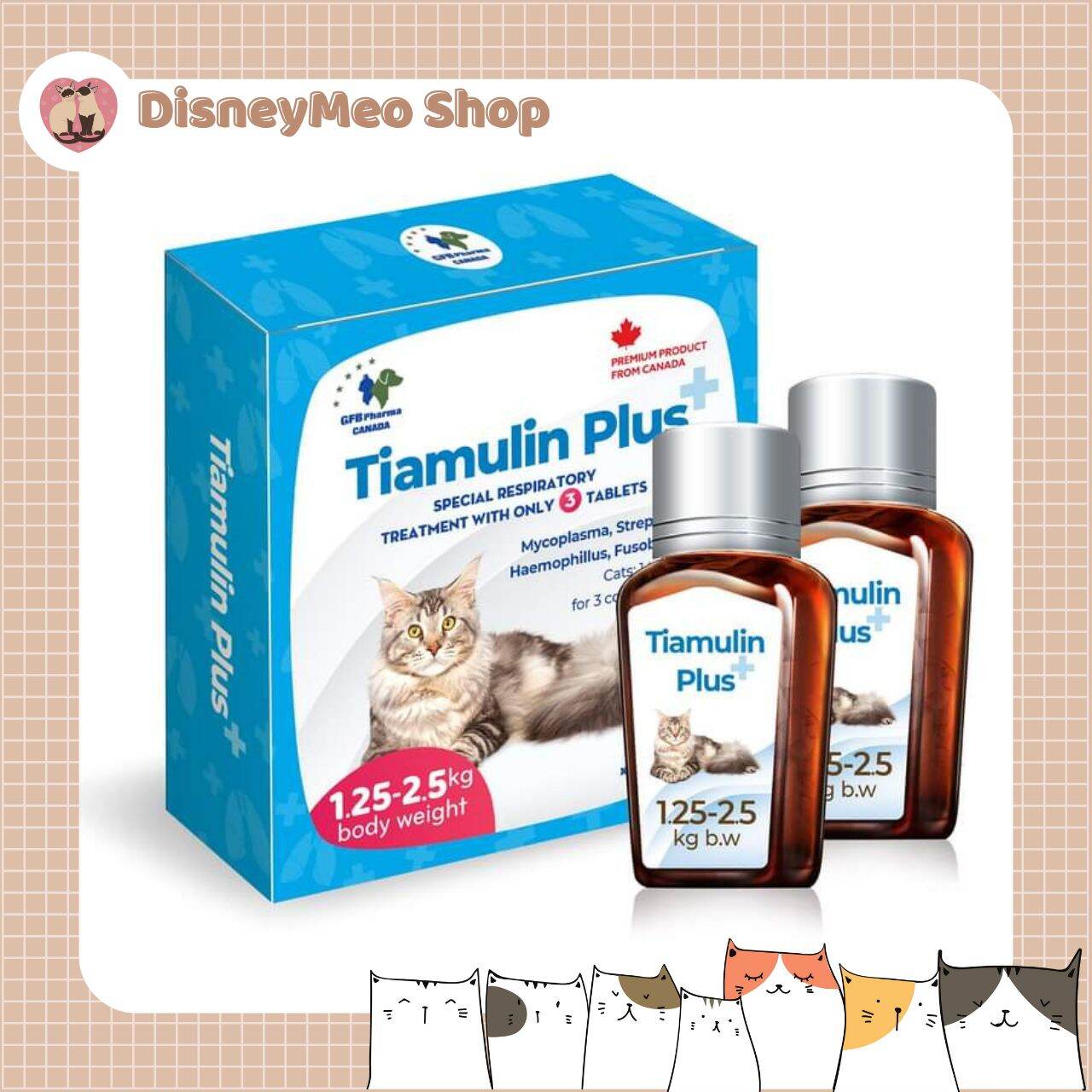 Tiamulin Plus cho mèo bị hô hấp