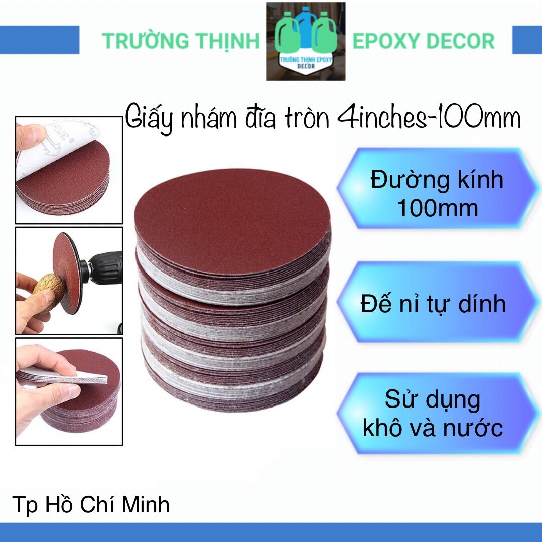 Set 10 Tờ Nhám Đĩa 4 Inch 10cm Số Tự Chọn Đế Lông Dán -  Trường Thịnh Sài Gòn
