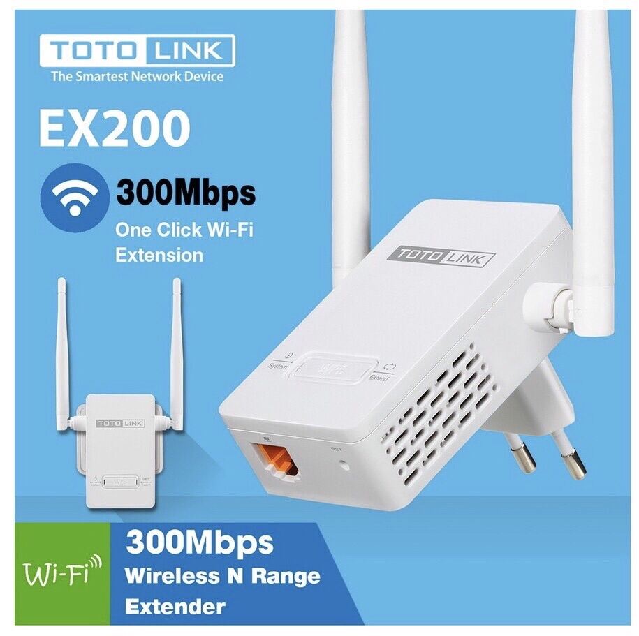 Bộ kích sóng Wifi Totolink EX200 tốc độ 300Mbps - Thương hiệu Hàn Quốc