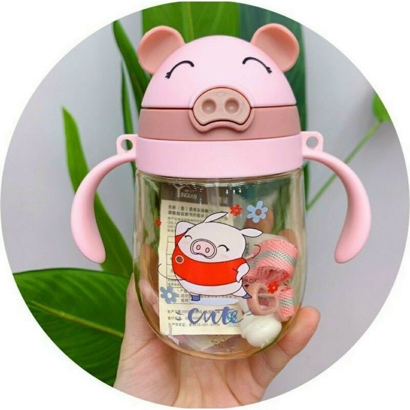 Bình uống nước cho bé_Bình tập hút cho bé hình heo